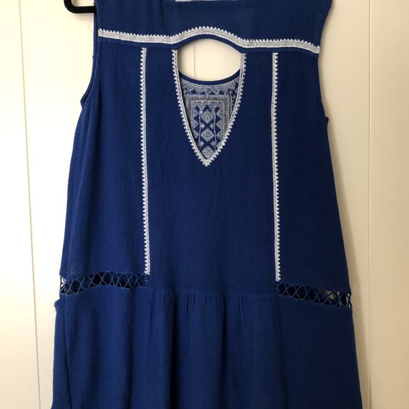 Free People Blue Embroidered Tunic - Picture 3 of 6